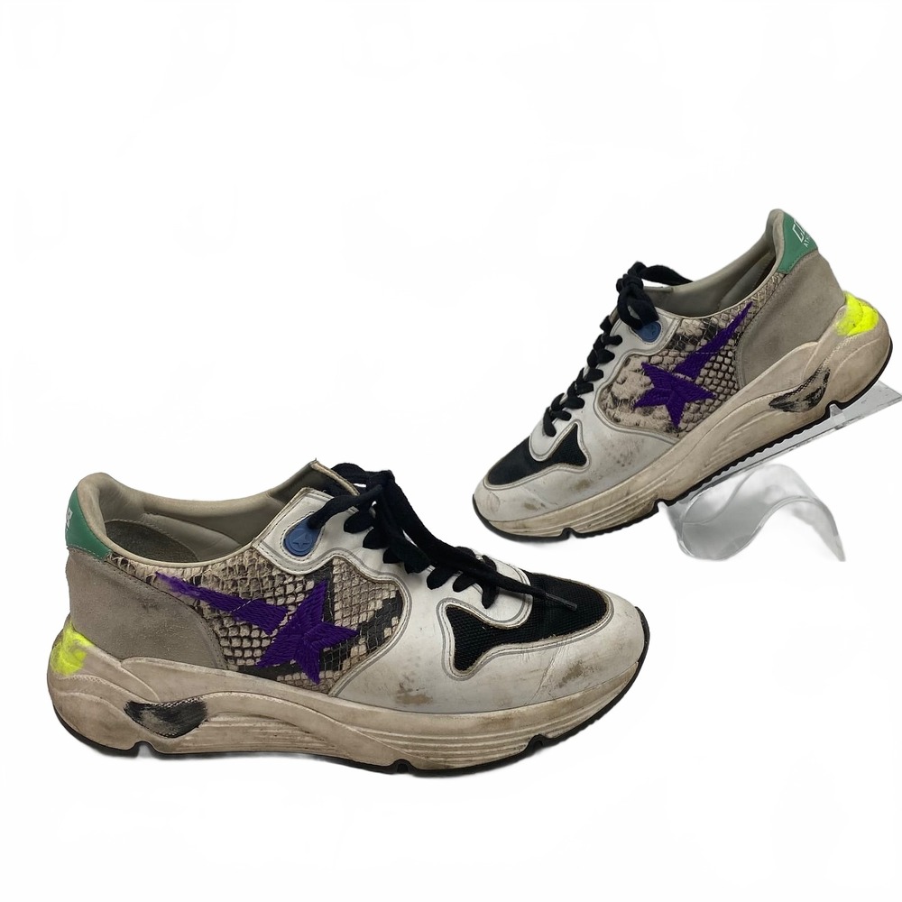 Golden Goose Beige Purple Sneakers Embroidered | Womens 38EU